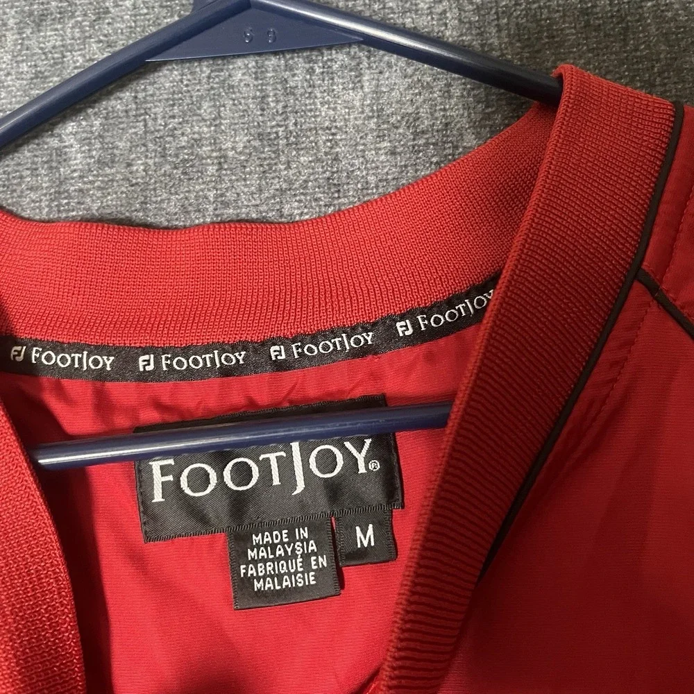 FootJoy DryJoys Windshirt Men's M Red Performance Pullover 1/2 Sleeve Golf